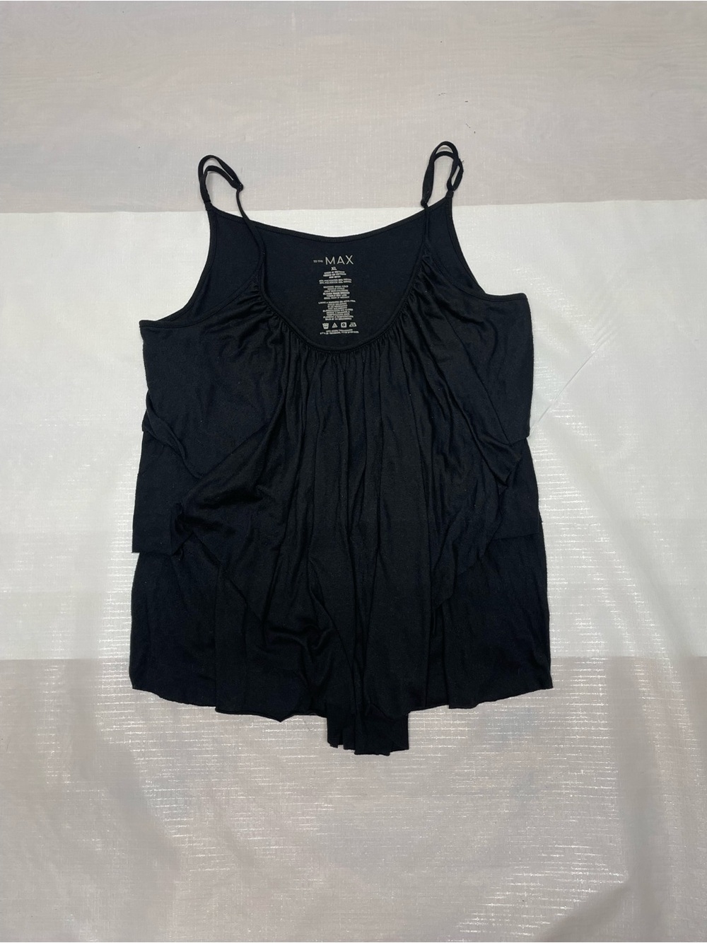 To the Max Black Sleeveless Gathered Camisole Sz: XL